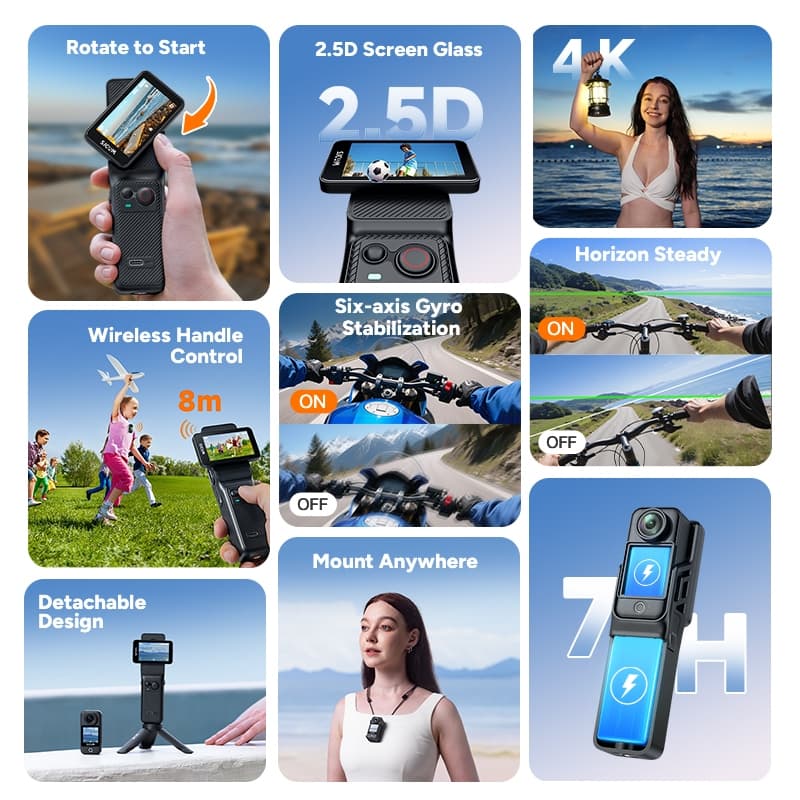 SJCAM C400 กล้องแอคชั่นแคมเมรา 3 in 1 4k/30FPS 2.29′′ หน้าจอสัมผัสหมุนได้รองรับ vlog/ขี่จักรยาน/ดําน้ํา/การถ่ายภาพ https://wayoza.com