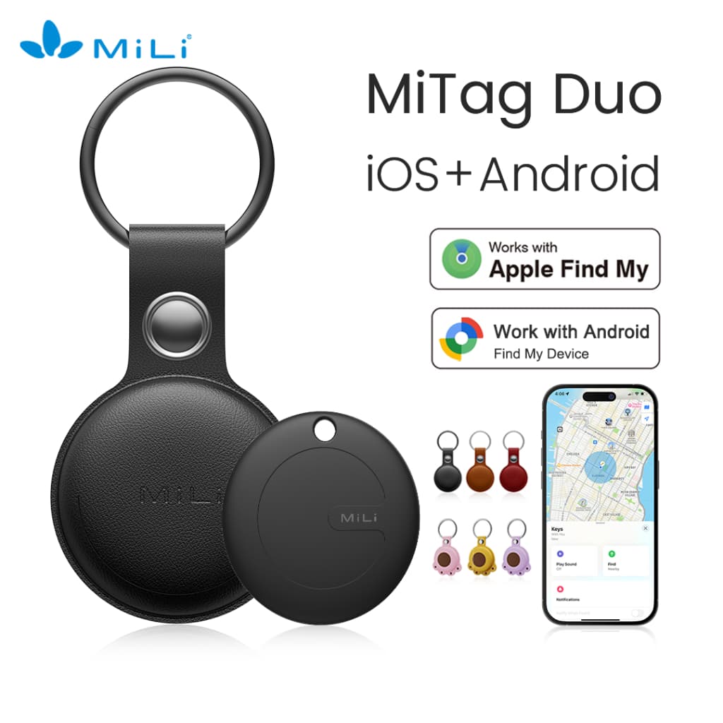 MiLi MiTag Duo รองรับเครือข่าย Google Find Hub และ iOS Find My ติดตามของหาย ติดตามแฟน อุปกรณ์ติดตามสัตว์ ติดตามลูก Bluetooth Tracker https://wayoza.com