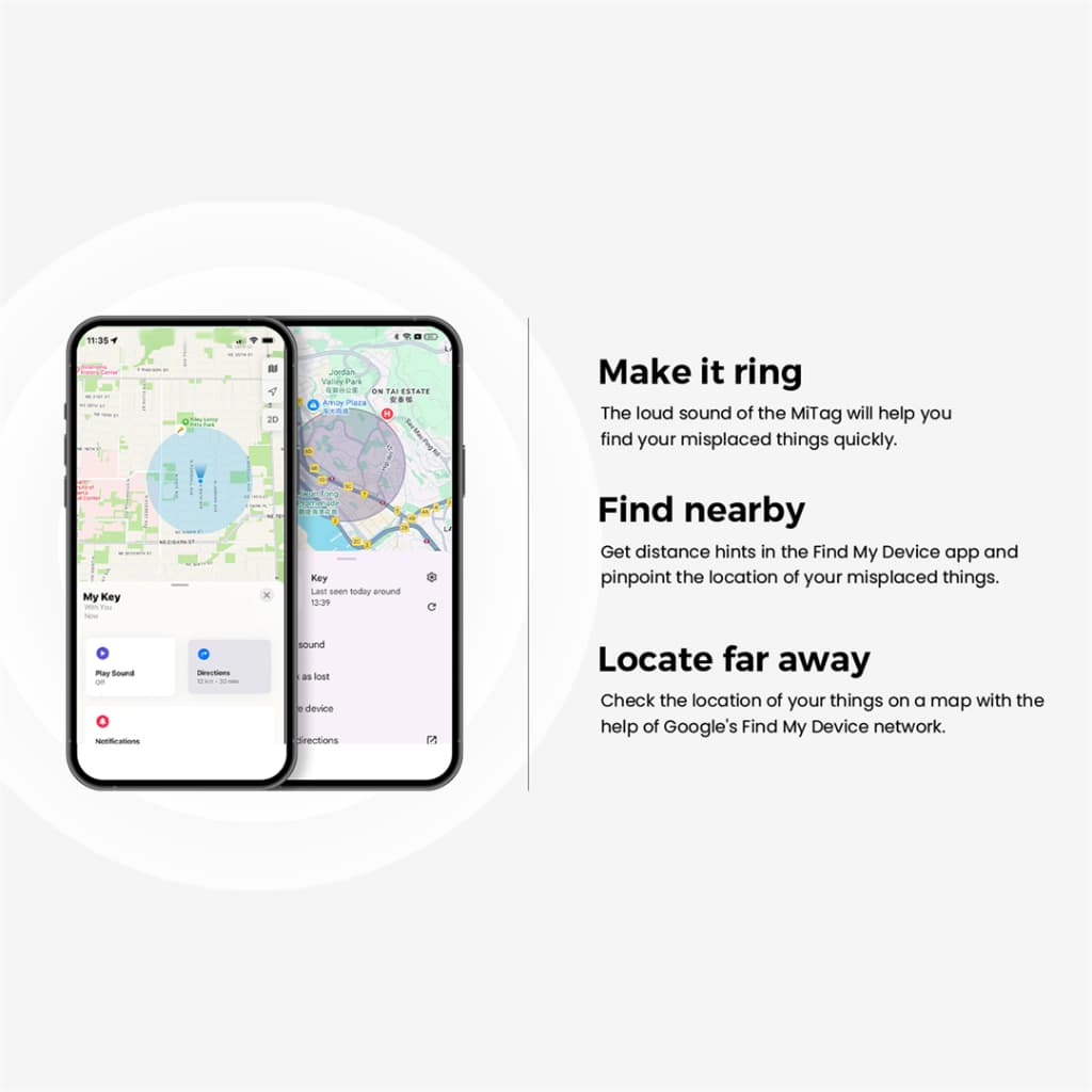 MiLi MiTag Duo รองรับเครือข่าย Google Find Hub และ iOS Find My ติดตามของหาย ติดตามแฟน อุปกรณ์ติดตามสัตว์ ติดตามลูก Bluetooth Tracker https://wayoza.com