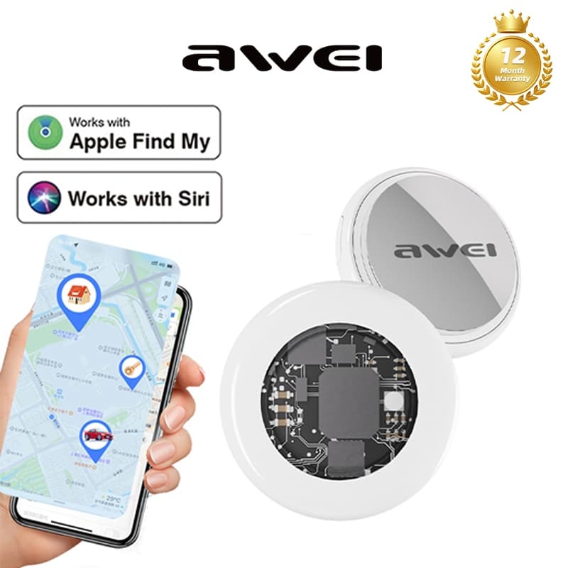 Awei รุ่น P50 GPS Tracker เครื่องติดตามบลูทูธ ค้นหากุญแจ ตัวเลือกแทน Air Tag รองรับเครือข่าย iOS Find My https://wayoza.com