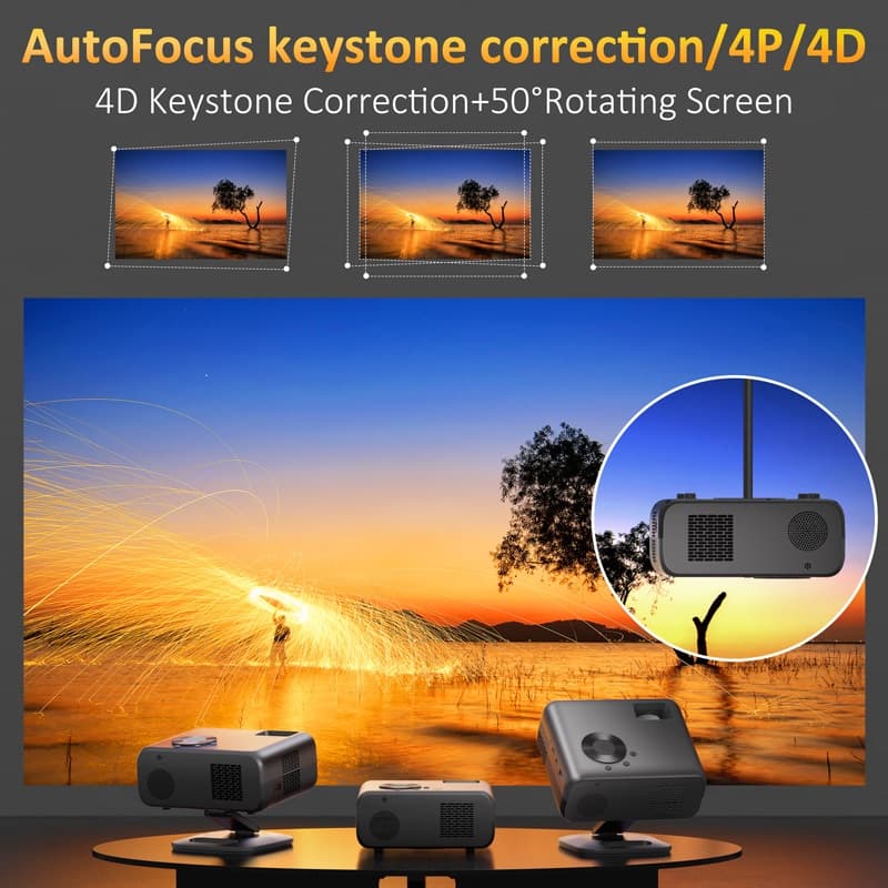 Horlat M04 mini โปรเจคเตอร์ Android TV 4K โฟกัสอัตโนมัติ projector Wifi 800ANSI FHD 1080P โปรเจคเตอร์ขนาดเล็กแบบพกพาในตัว 10W Dolby https://wayoza.com