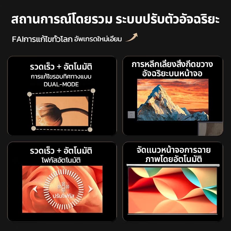 KONKA 3AIR โปรเจคเตอร์ Android TV 4K เชื่อมต่อ wifi bluetooth projector mini netflix Youtube Google Play โฟกัส อัตโนมัติ พกพา https://wayoza.com