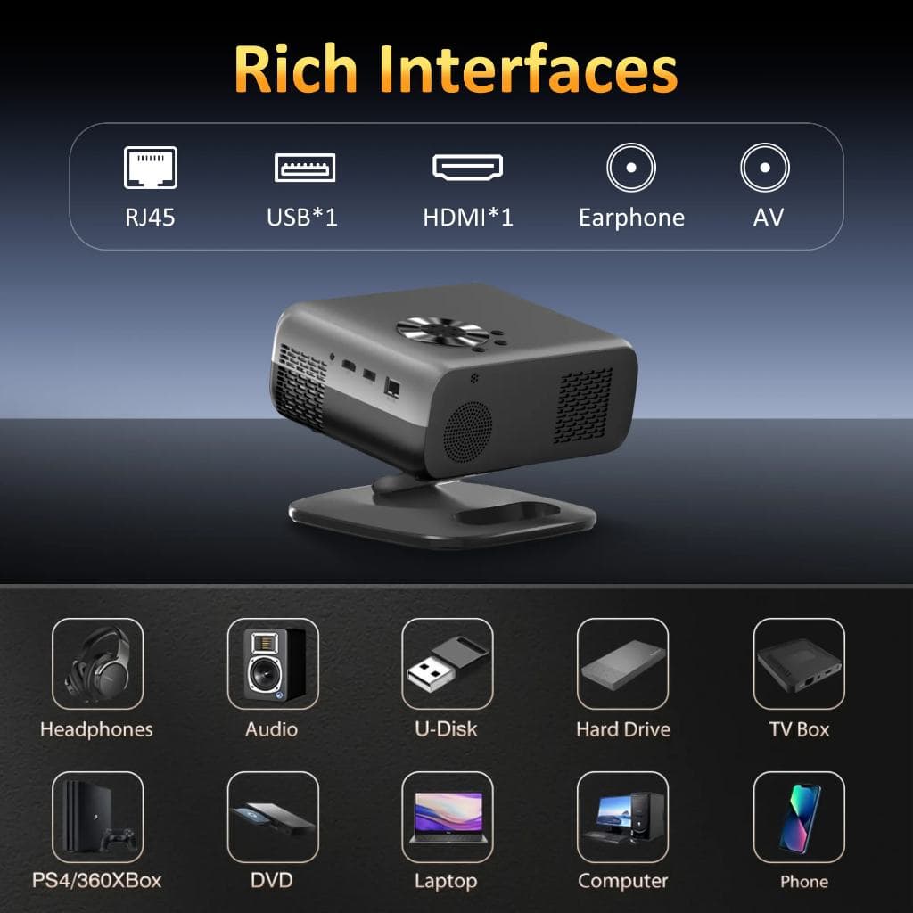 Horlat M04 mini โปรเจคเตอร์ Android TV 4K โฟกัสอัตโนมัติ projector Wifi 800ANSI FHD 1080P โปรเจคเตอร์ขนาดเล็กแบบพกพาในตัว 10W Dolby https://wayoza.com