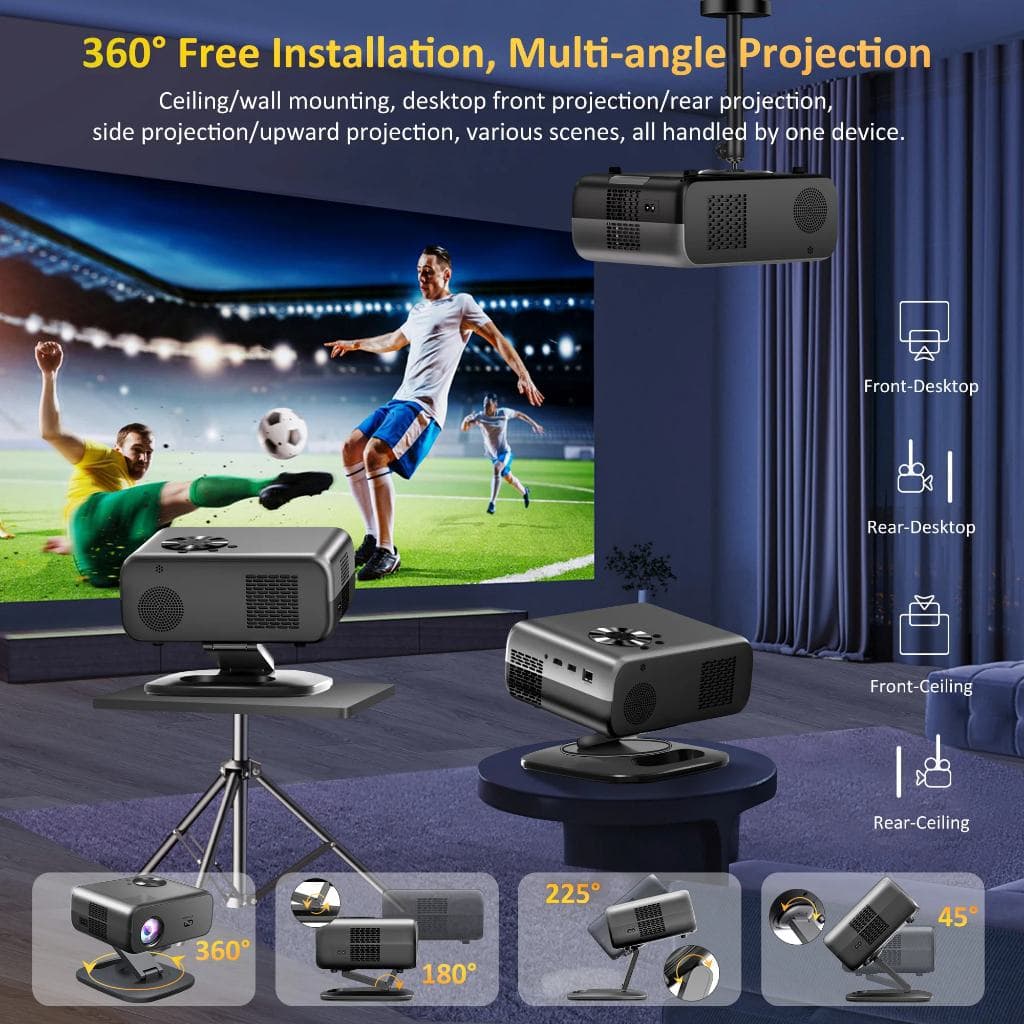 Horlat M04 mini โปรเจคเตอร์ Android TV 4K โฟกัสอัตโนมัติ projector Wifi 800ANSI FHD 1080P โปรเจคเตอร์ขนาดเล็กแบบพกพาในตัว 10W Dolby https://wayoza.com