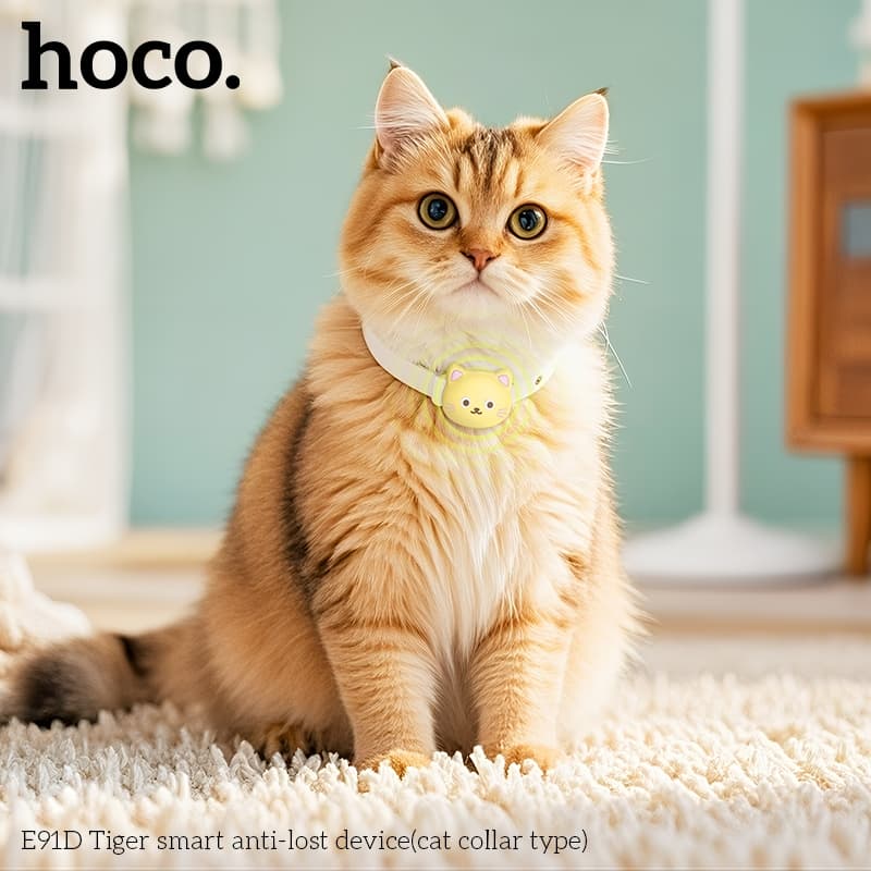 hoco รุ่น E91D อุปกรณ์ติดตามสัตว์เลี้ยง Smart Tag สวมปอกคอ รองรับเครือข่าย iOS Find My https://wayoza.com
