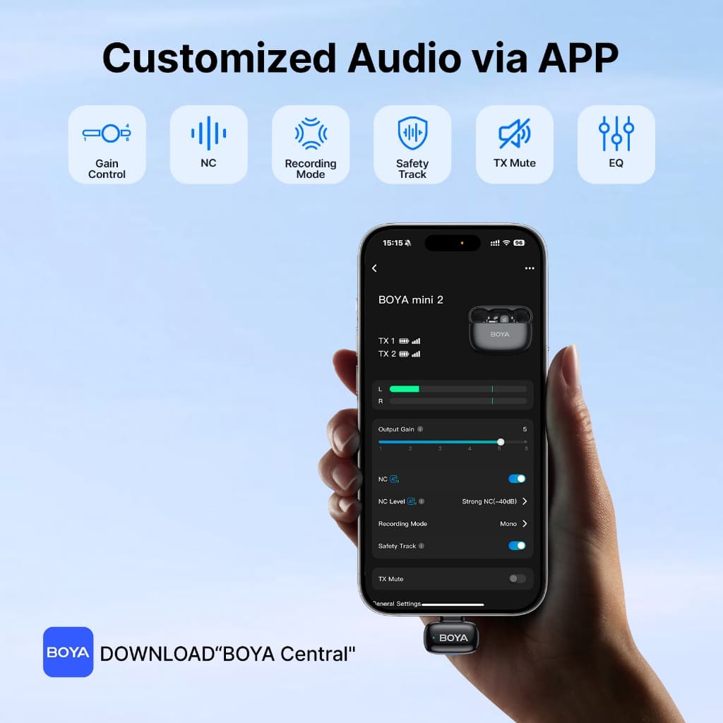 BOYA mini 2 ไมค์ไร้สาย ตัดเสียงรบกวน AI ไมค์ไลฟ์สด Super Mini Mic สําหรับ Vlogging ของแท้ 100% https://wayoza.com