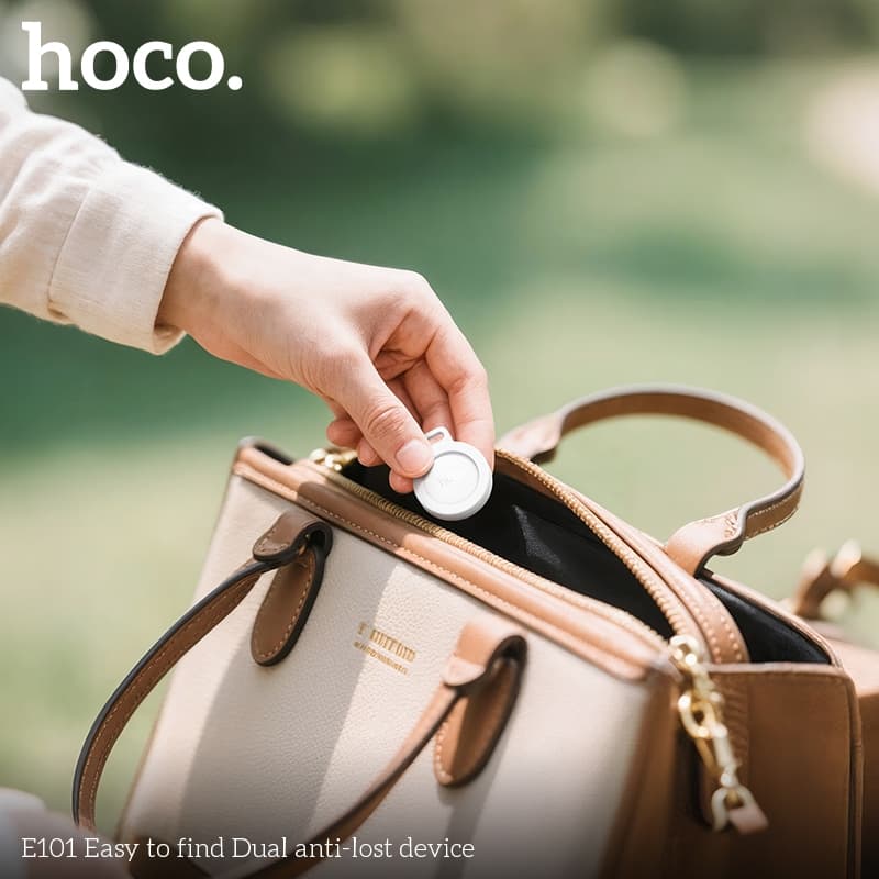 hoco รุ่น E101 เครื่องติดตาม GPS สำหรับ Android และ iOS พวงกุญแจ รองรับเครือข่าย Google Find Hub และ iOS Find My https://wayoza.com