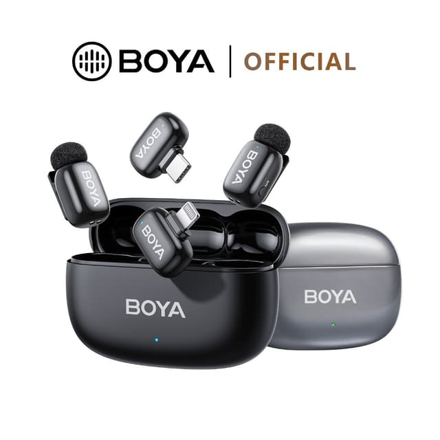 BOYA mini 2 ไมค์ไร้สาย ตัดเสียงรบกวน AI ไมค์ไลฟ์สด Super Mini Mic สําหรับ Vlogging ของแท้ 100%