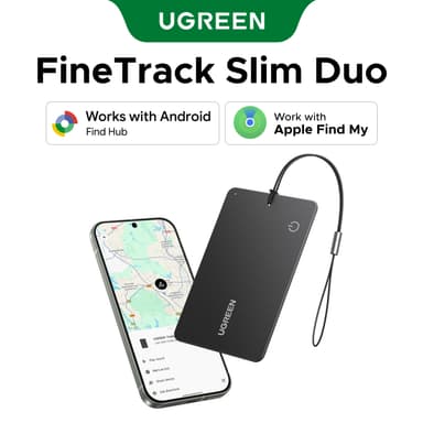 UGREEN FineTrack Slim Duo เครื่องติดตาม Smart Tag GPS ติดตามของหาย รองรับเครือข่าย Google Find Hub และ iOS Find My