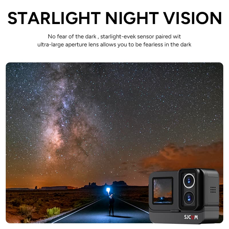 SJCAM SJ20 กล้องแอคชั่นเลนส์คู่ 4K 30FPS 800mAh + 1050mAh Action camera ใช้งานต่อเนื่อง : 150 นาที https://wayoza.com