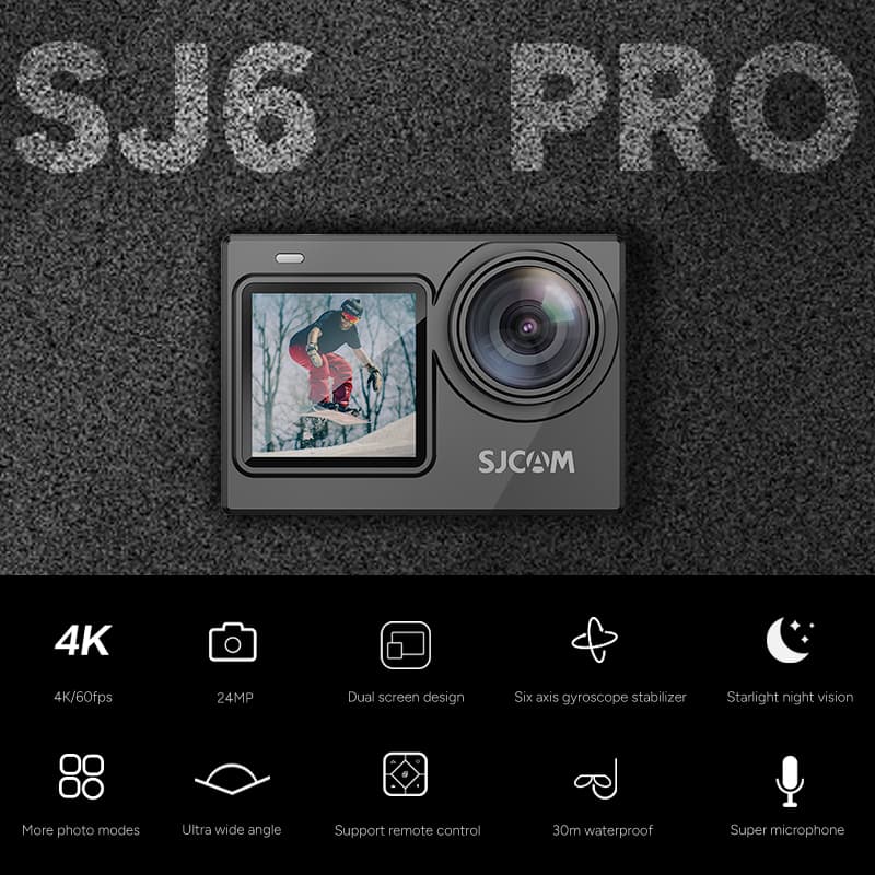 SJCAM SJ6Pro กล้องแอคชั่น 4K60fps 24MP ใช้งานต่อเนื่อง : 150 นาที https://wayoza.com