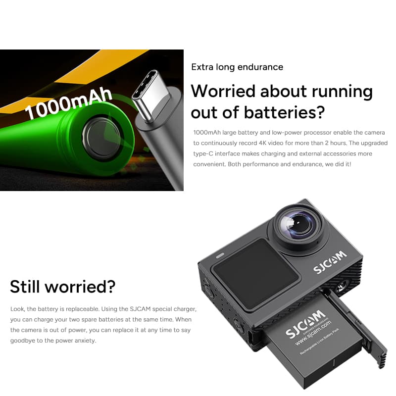 SJCAM SJ6Pro กล้องแอคชั่น 4K60fps 24MP ใช้งานต่อเนื่อง : 150 นาที https://wayoza.com