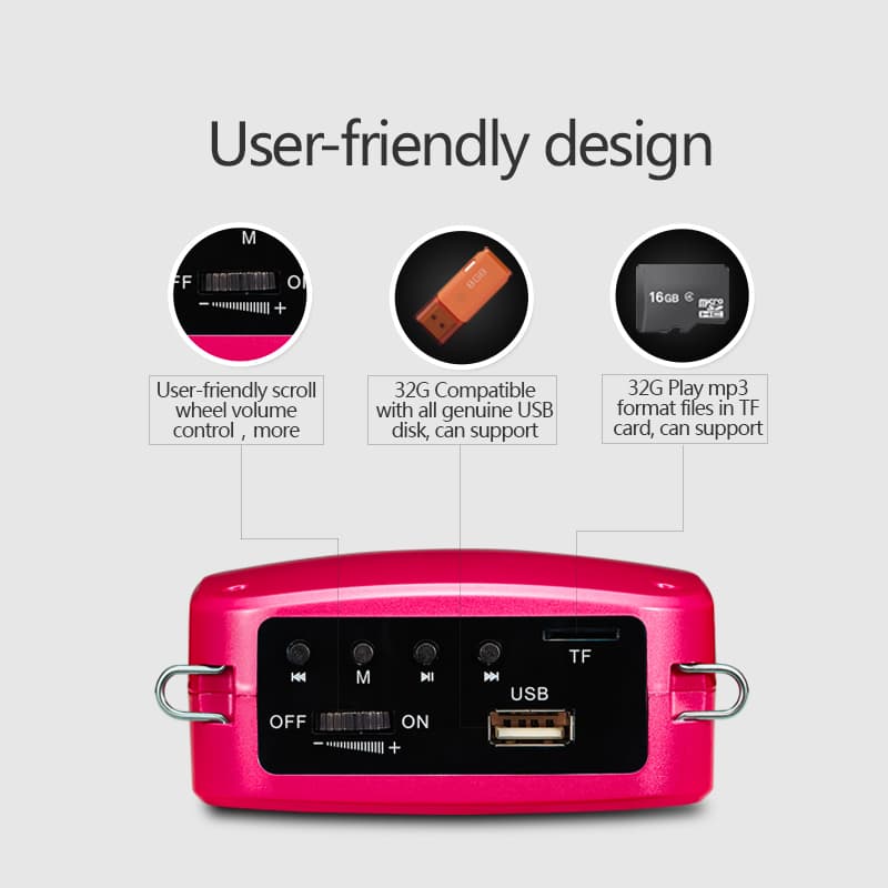 SHIDU M600 ไมค์ลำโพงพกพา ไมค์ลอย ลําโพงพกพา ลําโพงสอ พร้อม bluetooth ไมค์ช่วยสอน โทรโข่ง https://wayoza.com