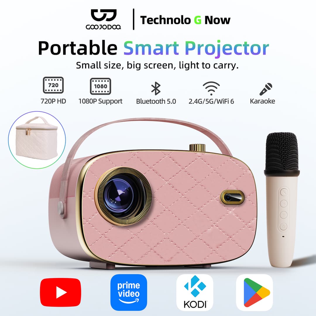 GOOJODOQ โปรเจคเตอร์ Android TV รองรับ 4K projector ดูหนัง 720P HD โปรเจคเตอร์ Hassl ฟรี Setup และสะดวกรีโมทคอนโทรลลําโพงบลูทูธความเข้ากันได้อย่างกว้างขวาง https://wayoza.com