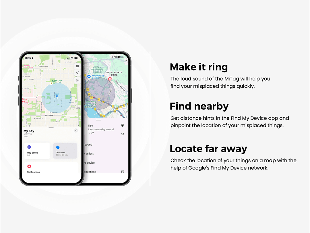 MiLi MiTag Duo รองรับเครือข่าย Google Find Hub และ iOS Find My ติดตามของหาย ติดตามแฟน อุปกรณ์ติดตามสัตว์ ติดตามลูก Bluetooth Tracker https://wayoza.com
