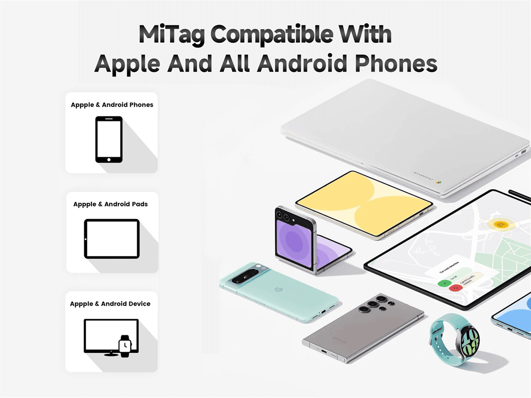 MiLi MiTag Duo รองรับเครือข่าย Google Find Hub และ iOS Find My ติดตามของหาย ติดตามแฟน อุปกรณ์ติดตามสัตว์ ติดตามลูก Bluetooth Tracker https://wayoza.com