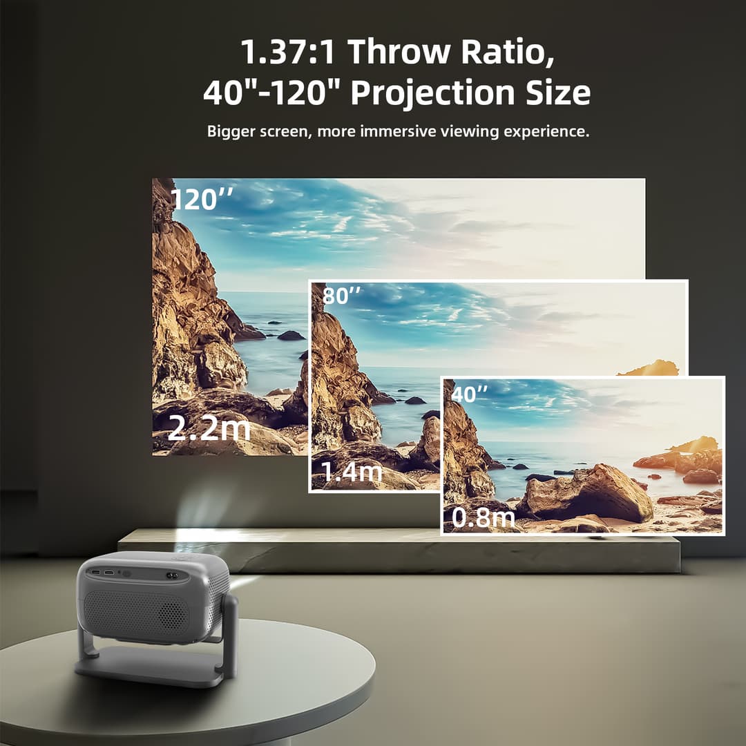 GOOJODOQ 2025 NWE โปรเจคเตอร์ Android TV 1080P โฟกัสอัตโนมัติ โปรเจคเตอร์มือถือ LCD ความละเอียดสูงสมาร์ทบลูทูธ AI การควบคุมด้วยเสียง https://wayoza.com