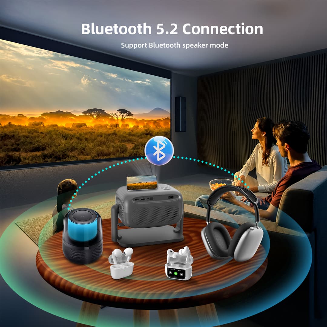 GOOJODOQ 2025 NWE โปรเจคเตอร์ Android TV 1080P โฟกัสอัตโนมัติ โปรเจคเตอร์มือถือ LCD ความละเอียดสูงสมาร์ทบลูทูธ AI การควบคุมด้วยเสียง https://wayoza.com