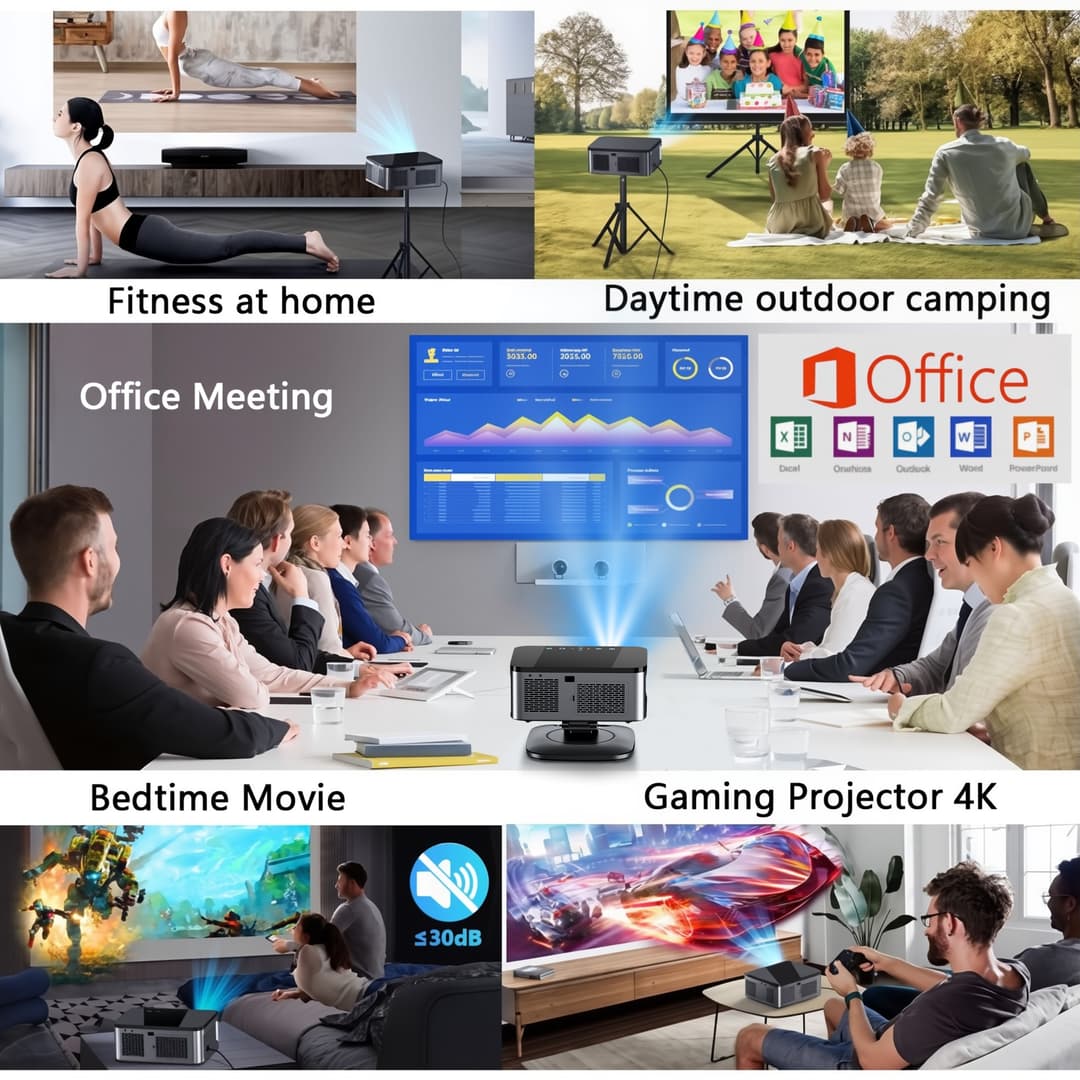 Horlat T07 โปรเจคเตอร์ Android TV 8K โฟกัสอัตโนมัติ wifi Projector โปรเจคเตอร์ 1200ANSI ความสว่างสูง Auto Focus keystone https://wayoza.com