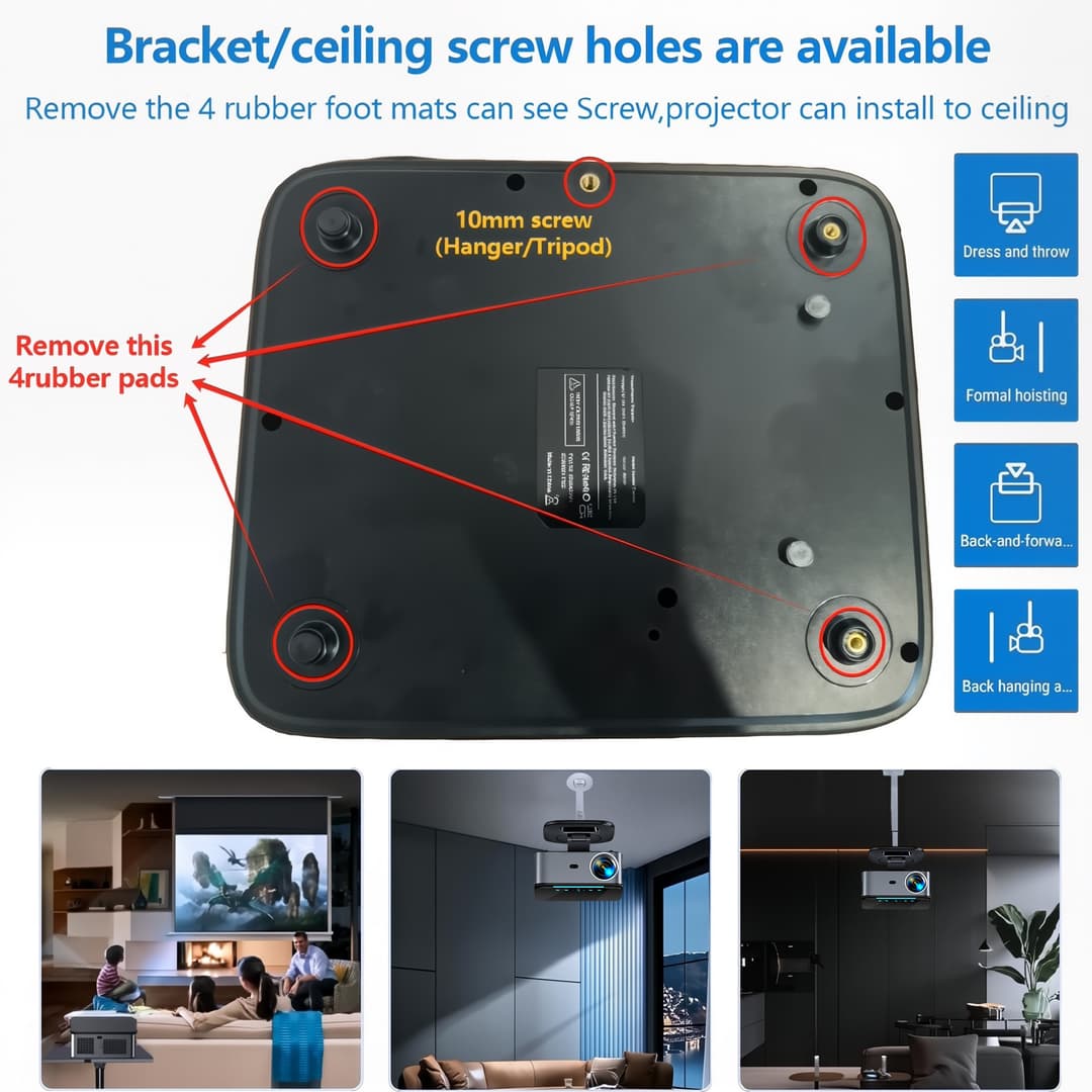 Horlat T07 โปรเจคเตอร์ Android TV 8K โฟกัสอัตโนมัติ wifi Projector โปรเจคเตอร์ 1200ANSI ความสว่างสูง Auto Focus keystone https://wayoza.com