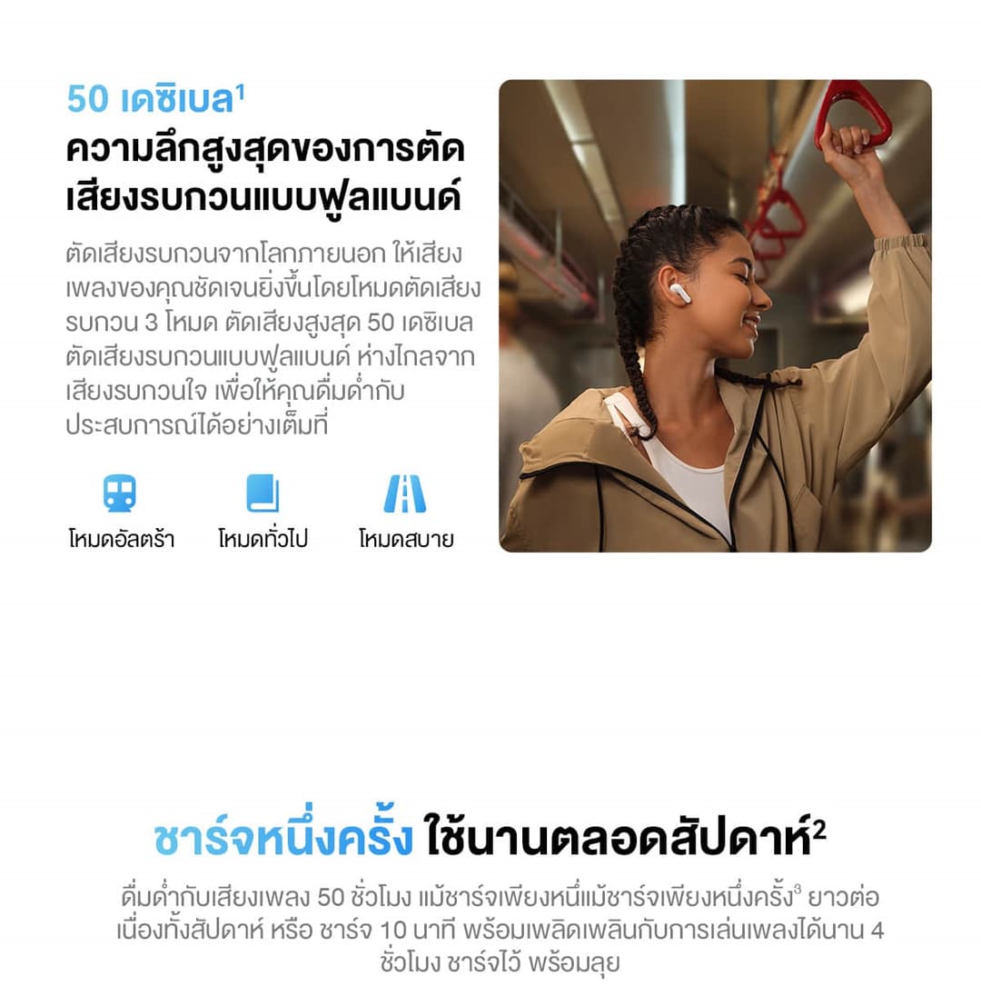 HUAWEI FreeBuds SE 4 ANC หูฟัง Bluetooth 5.4 ตัดเสียงรบกวนสูงสุด 50 เดซิเบล ฟังนาน 50 ชั่วโมง https://wayoza.com