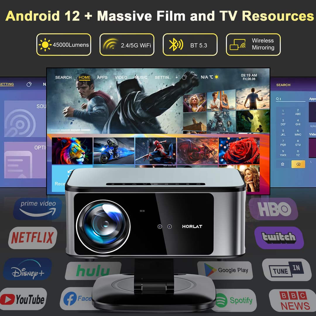 Horlat T10 Ultra โปรเจคเตอร์ Android TV 8K โฟกัสอัตโนมัติ 2000 ANSI laser projector 8k รองรับการฉายด้านข้าง โปรเจคเตอร์ android TV 12/Dolby Audio 20W https://wayoza.com