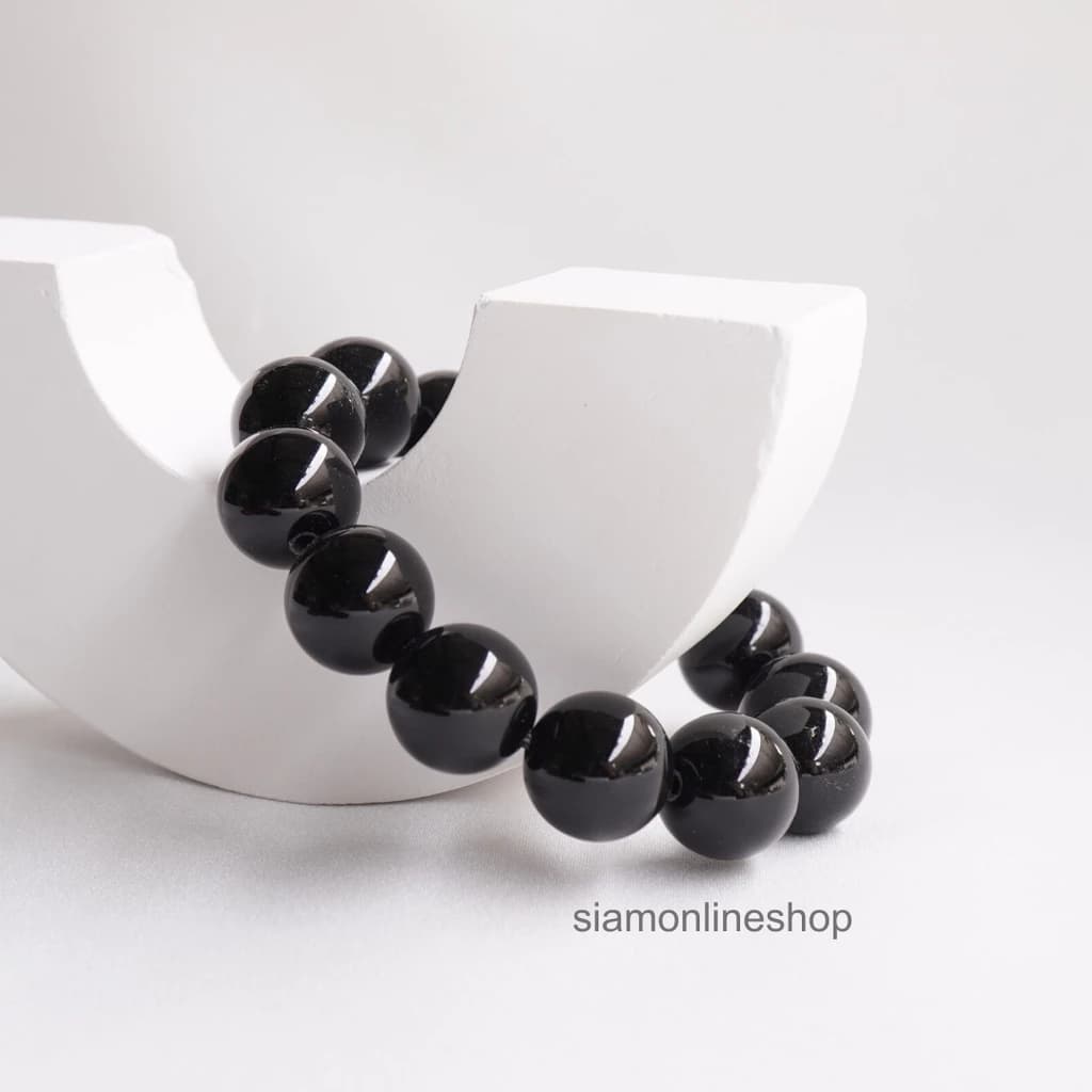 BLACK OPAL หินแบล็คโอปอล เลือกขนาดเม็ดหินได้ ( 4/6/8/10/12/14 มม.) หินแห่งความหวัง สร้อยข้อมือหินนำโชค https://wayoza.com