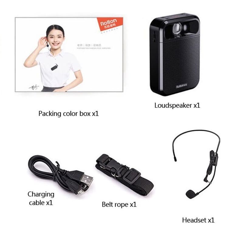 Rolton K700 ไมค์ช่วยสอน ไมค์สอนนักเรียน ไมค์สอนหนังสือ ลำโพงพกพา ไมค์ลอย ไมค์ไร้สาย รองรับFM มีบลูทูธ https://wayoza.com