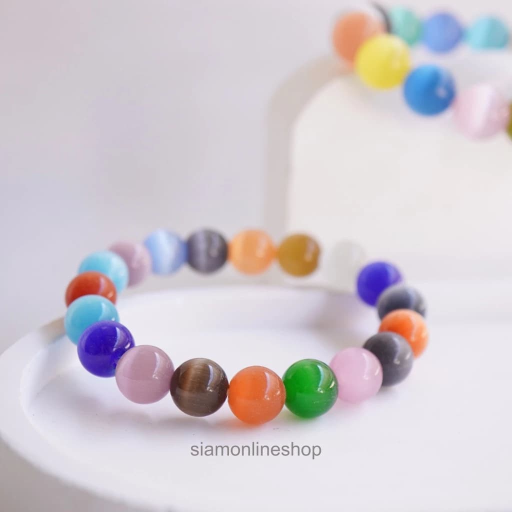 CATEYE หินตาแมว หลากสี เลือกขนาดเม็ดหินได้ สร้อยข้อมือหินแท้ https://wayoza.com