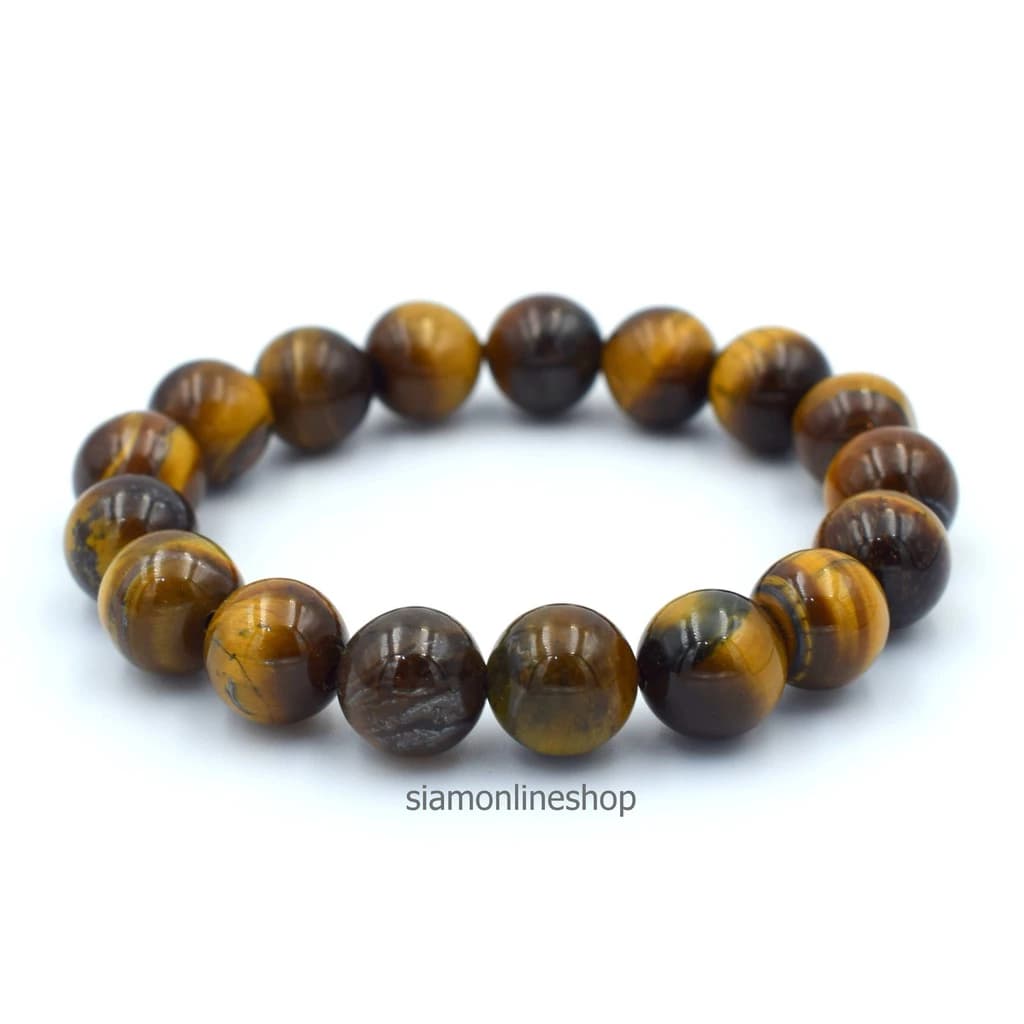 TIGEREYE หินไทเกอร์อาย พลอยตาเสือ ขนาด 10 มม. สร้อยข้อมือหินแท้ https://wayoza.com