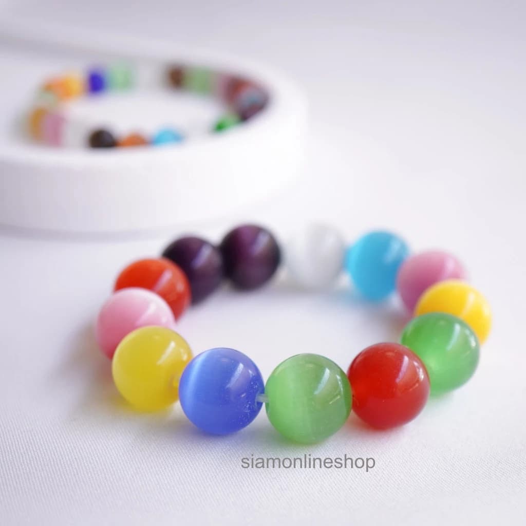 CATEYE หินตาแมว หลากสี เลือกขนาดเม็ดหินได้ สร้อยข้อมือหินแท้ https://wayoza.com
