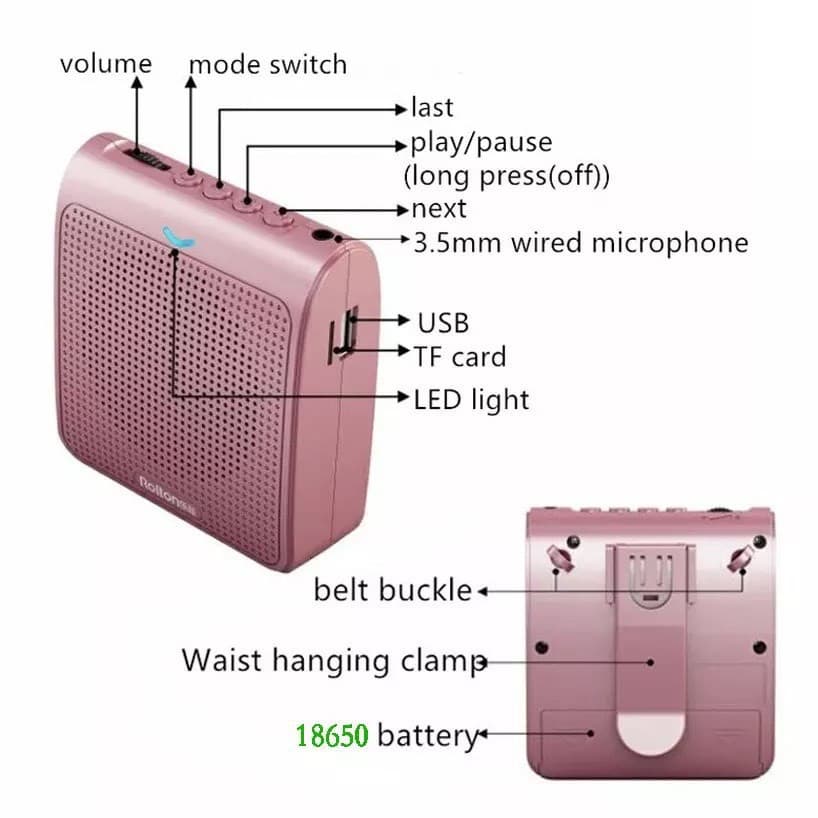 Rolton K100 ไมค์ช่วยสอน ไมค์สอนนักเรียน ไมค์สอนหนังสือ ลำโพงพกพา ลำโพง ไมค์ โทรโข่ง https://wayoza.com