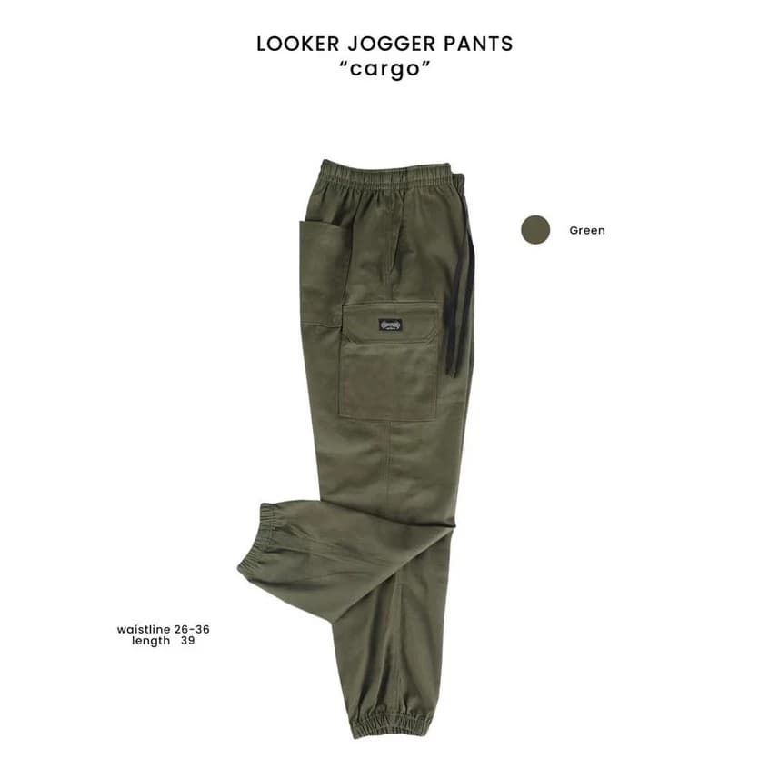 LOOKER - กางเกงขายาว กางเกงขาจั๊ม ทรงกระบอกเล็ก สีครีมขาว สีครีมเหลือง สีเขียว สีเทาเข้ม สีดำ สีขาว สีกรม https://wayoza.com