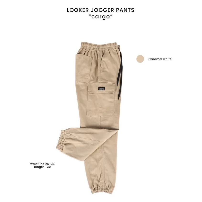 LOOKER - กางเกงขายาว กางเกงขาจั๊ม ทรงกระบอกเล็ก สีครีมขาว สีครีมเหลือง สีเขียว สีเทาเข้ม สีดำ สีขาว สีกรม https://wayoza.com