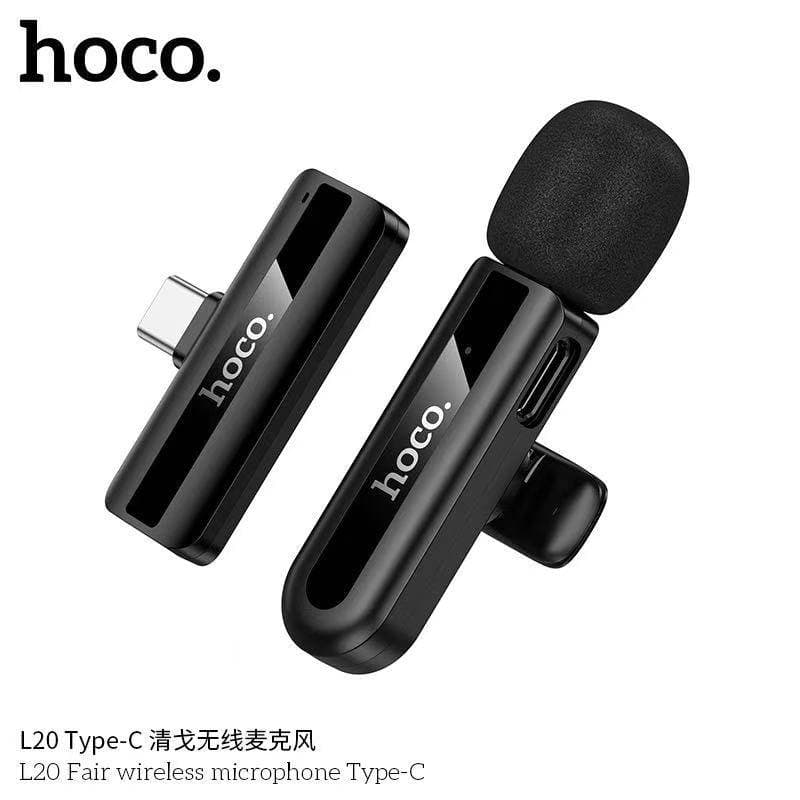 HOCO L20 Series ไมค์ไร้สาย ตัดเสียงรบกวน iOS / Type-C ไมค์ไลฟ์สด ไมค์อัดเสียง สำหรับสมาร์ทโฟน hc6 https://wayoza.com