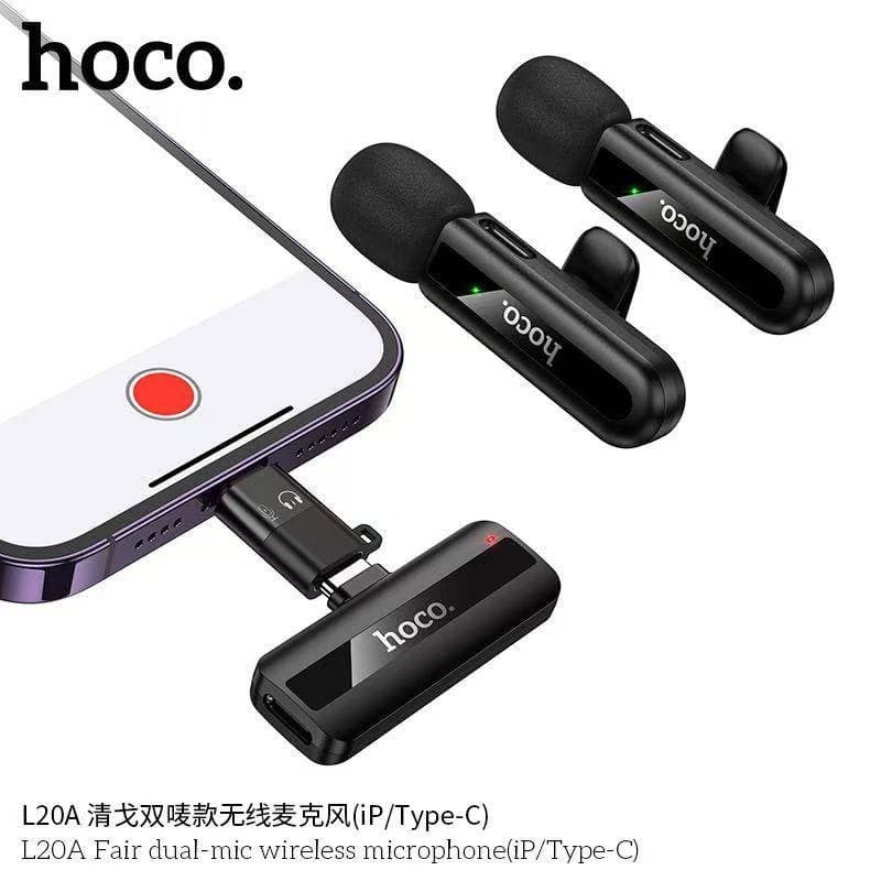 HOCO L20 Series ไมค์ไร้สาย ตัดเสียงรบกวน iOS / Type-C ไมค์ไลฟ์สด ไมค์อัดเสียง สำหรับสมาร์ทโฟน hc6 https://wayoza.com