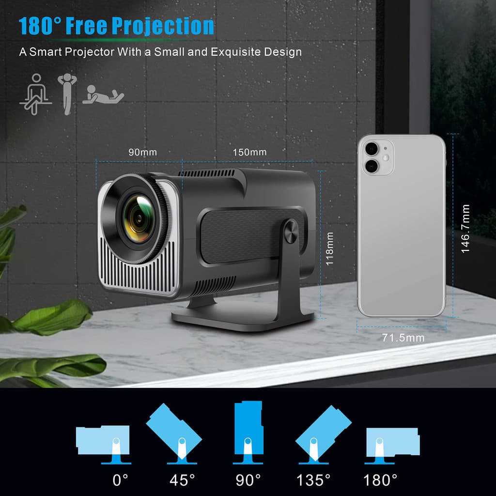 GOOJODOQ HY320 mini โปรเจคเตอร์ Android TV 4K mini projector โปรเจคเตอร์ดูหนัง https://wayoza.com
