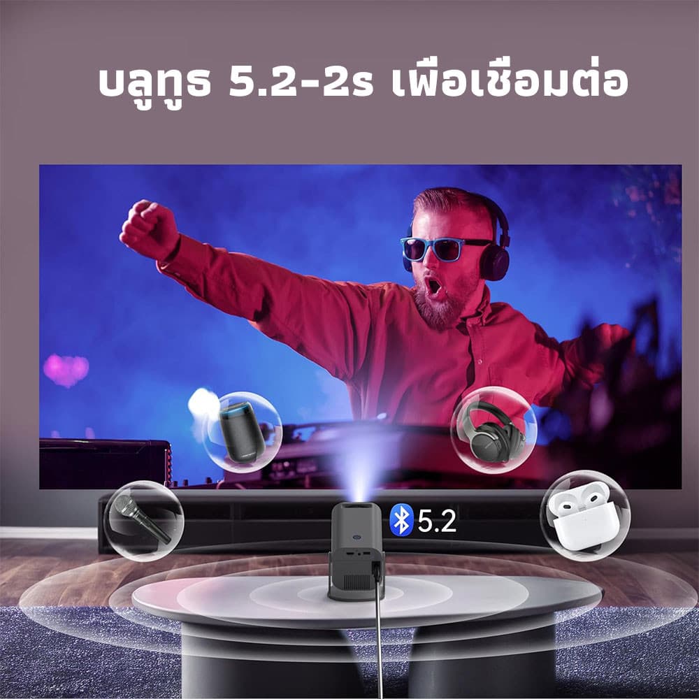 KONKA HP330 โปรเจคเตอร์ Android TV 4K โฟกัสอัตโนมัติ mini projector 4K โปรเจคเตอร์มินิต่อกับมือถือ WiFi และ Bluetooth โปรเจ็กเตอร์พกพา Android 11.0 https://wayoza.com