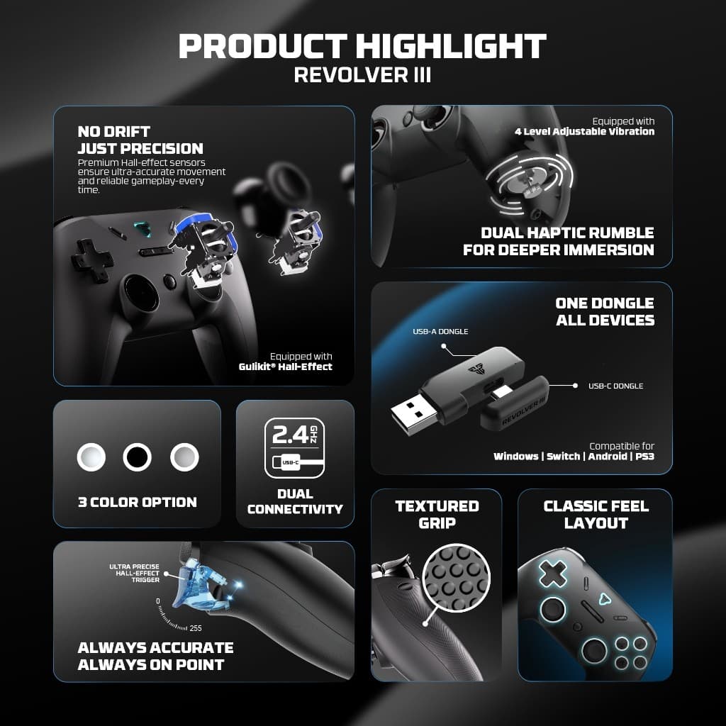 FANTECH รุ่น WGP12S จอยเกมไร้สาย จอยเกมมิ่ง Wireless gaming controller ใช้ได้ทั้งมือถือและพีซี https://wayoza.com