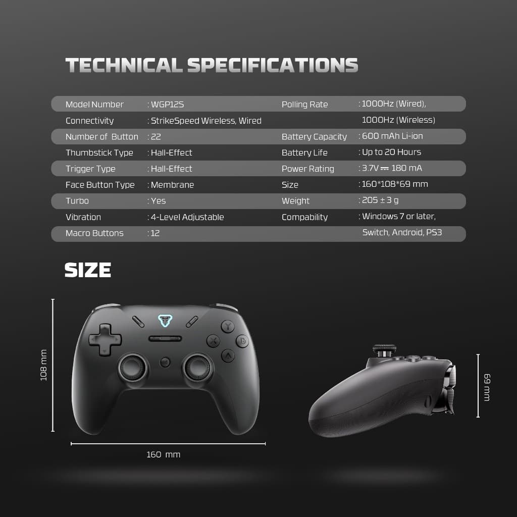 FANTECH รุ่น WGP12S จอยเกมไร้สาย จอยเกมมิ่ง Wireless gaming controller ใช้ได้ทั้งมือถือและพีซี https://wayoza.com