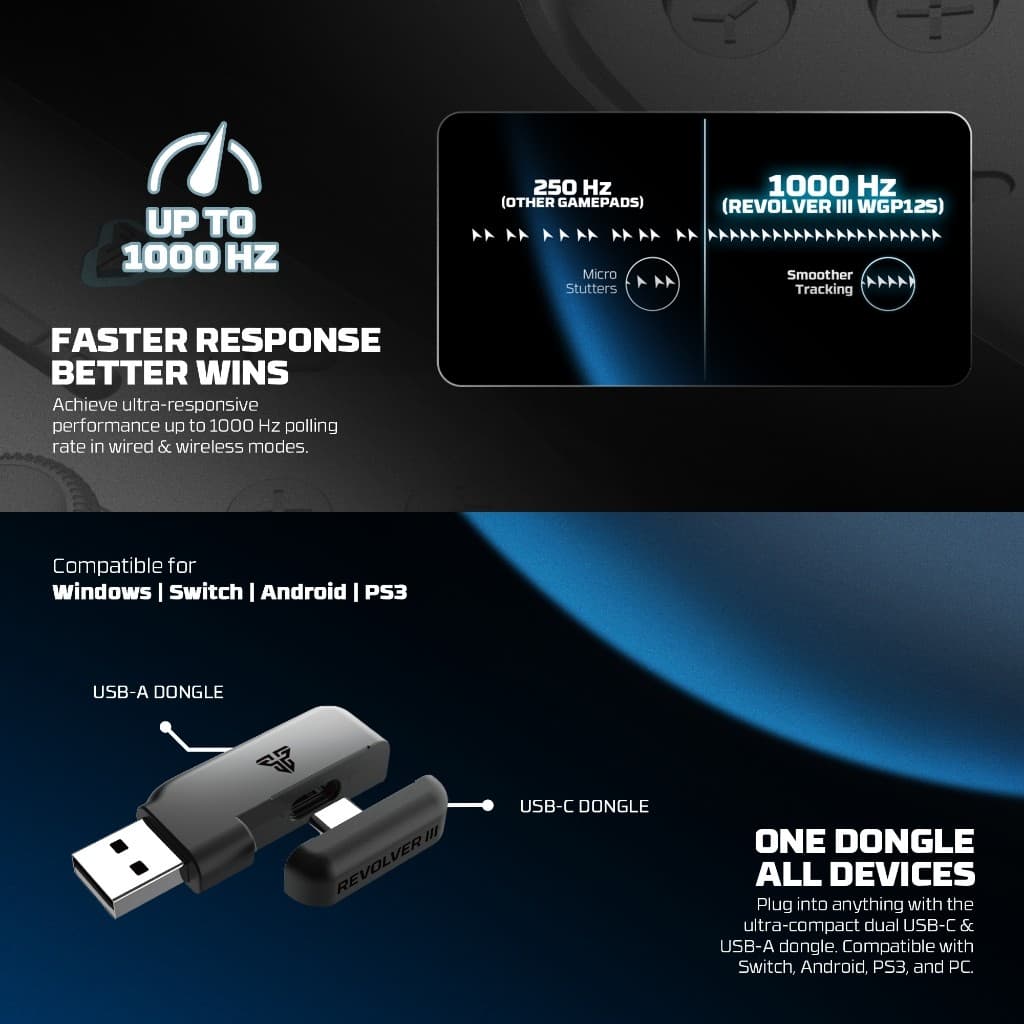 FANTECH รุ่น WGP12S จอยเกมไร้สาย จอยเกมมิ่ง Wireless gaming controller ใช้ได้ทั้งมือถือและพีซี https://wayoza.com