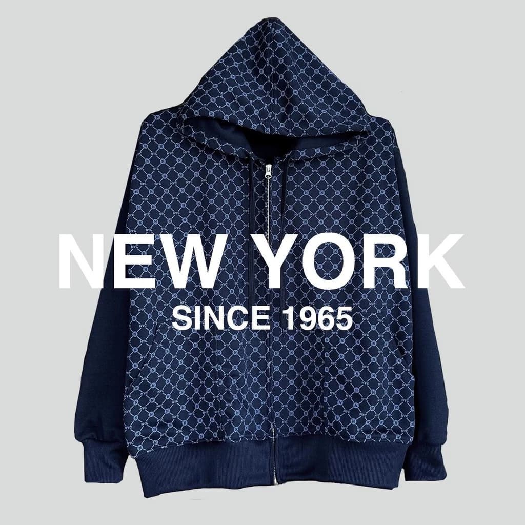 เสื้อกันหนาว New York Limited รุ่นพิมพ์ลาย พรีเมี่ยม เสื้อคลุมแขนยาว มีฮู้ด สีกรม แดง ครีม ดำ เทา เขียว กาแฟ พีช https://wayoza.com