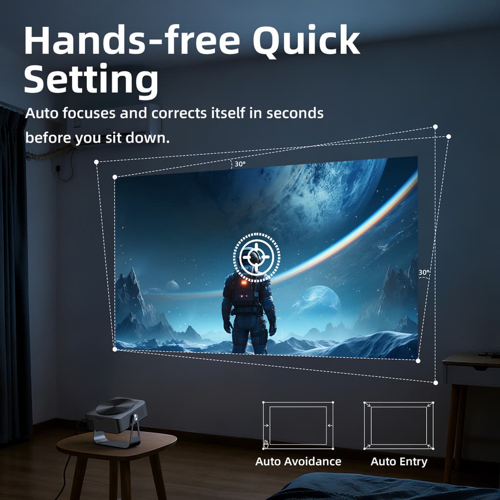 GOOJODOQ โปรเจคเตอร์ Android TV 1080P HD โฟกัสอัตโนมัติ projector ดูหนัง โฟกัสอัตโนมัติรูปภาพคุณภาพ 300 ANSI การฉายภาพอัจฉริยะปรับมุมฟรี https://wayoza.com