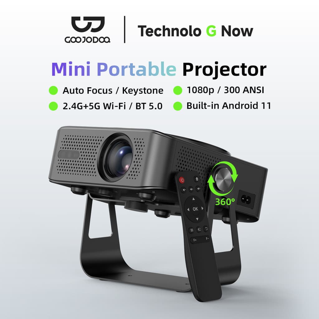 GOOJODOQ โปรเจคเตอร์ Android TV 1080P HD โฟกัสอัตโนมัติ projector ดูหนัง โฟกัสอัตโนมัติรูปภาพคุณภาพ 300 ANSI การฉายภาพอัจฉริยะปรับมุมฟรี https://wayoza.com
