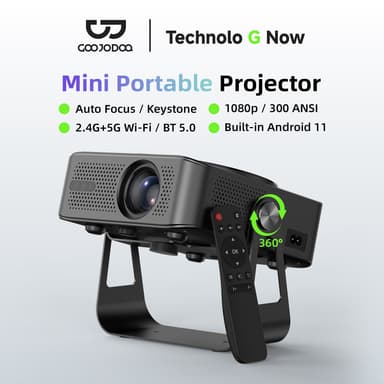GOOJODOQ โปรเจคเตอร์ Android TV 1080P HD โฟกัสอัตโนมัติ projector ดูหนัง โฟกัสอัตโนมัติรูปภาพคุณภาพ 300 ANSI การฉายภาพอัจฉริยะปรับมุมฟรี
