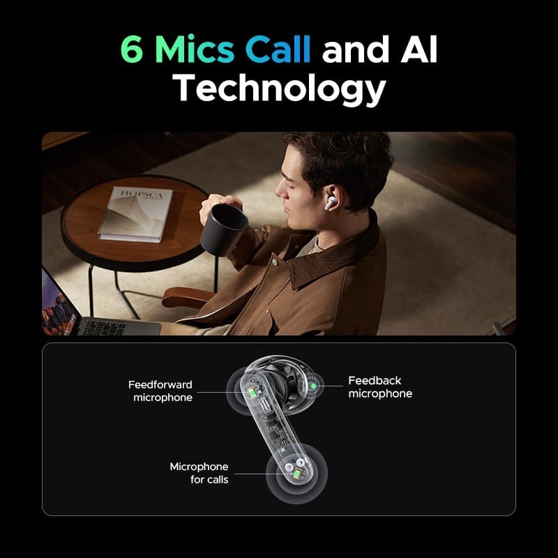 UGREEN LightBuds Pro หูฟัง Bluetooth 6.0 หูฟังไร้สายตัดเสียงรบกวน ANC ไมค์ชัด แบตอึด รองรับ รุ่น 65385 https://wayoza.com