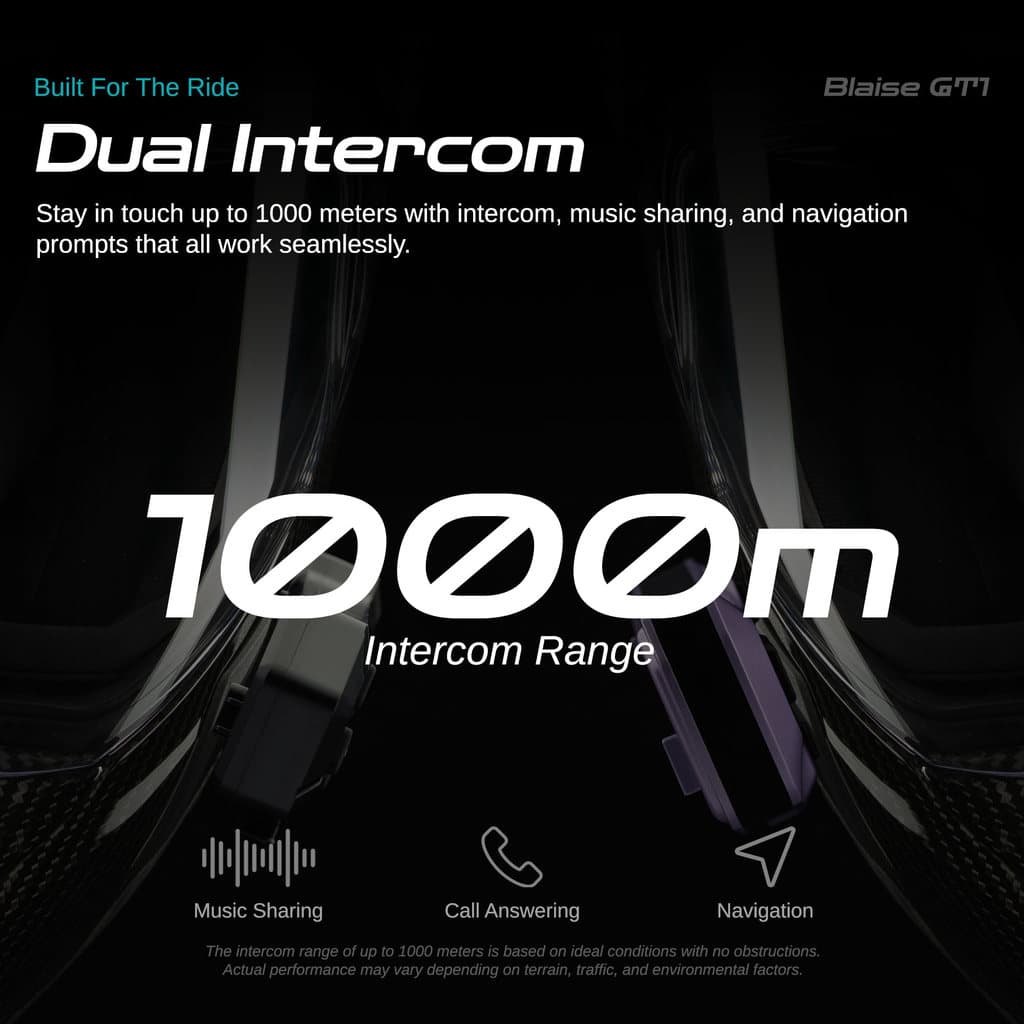 Blaise GT1 New รุ่นใหม่ หูฟังบลูทูธติดหมวก อินเตอร์คอม 2 คน พร้อมแชร์เพลง เสียงเบสหนัก ระยะทางอินเตอร์คอม 1000 เมตร ลดเสียงรบกวนอัจฉริยะ แบตเตอรี่ใช้งานนาน https://wayoza.com