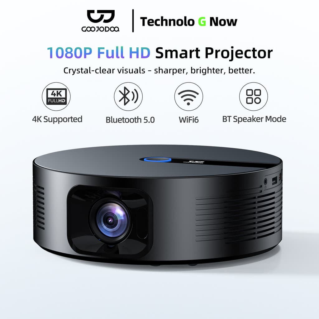 GOOJODOQ โปรเจคเตอร์ Android TV รองรับ 4K projector ดูหนัง 1080P HD สมาร์ทโปรเจคเตอร์ เครื่องฉายโปรเจคเตอร์มือถือ https://wayoza.com