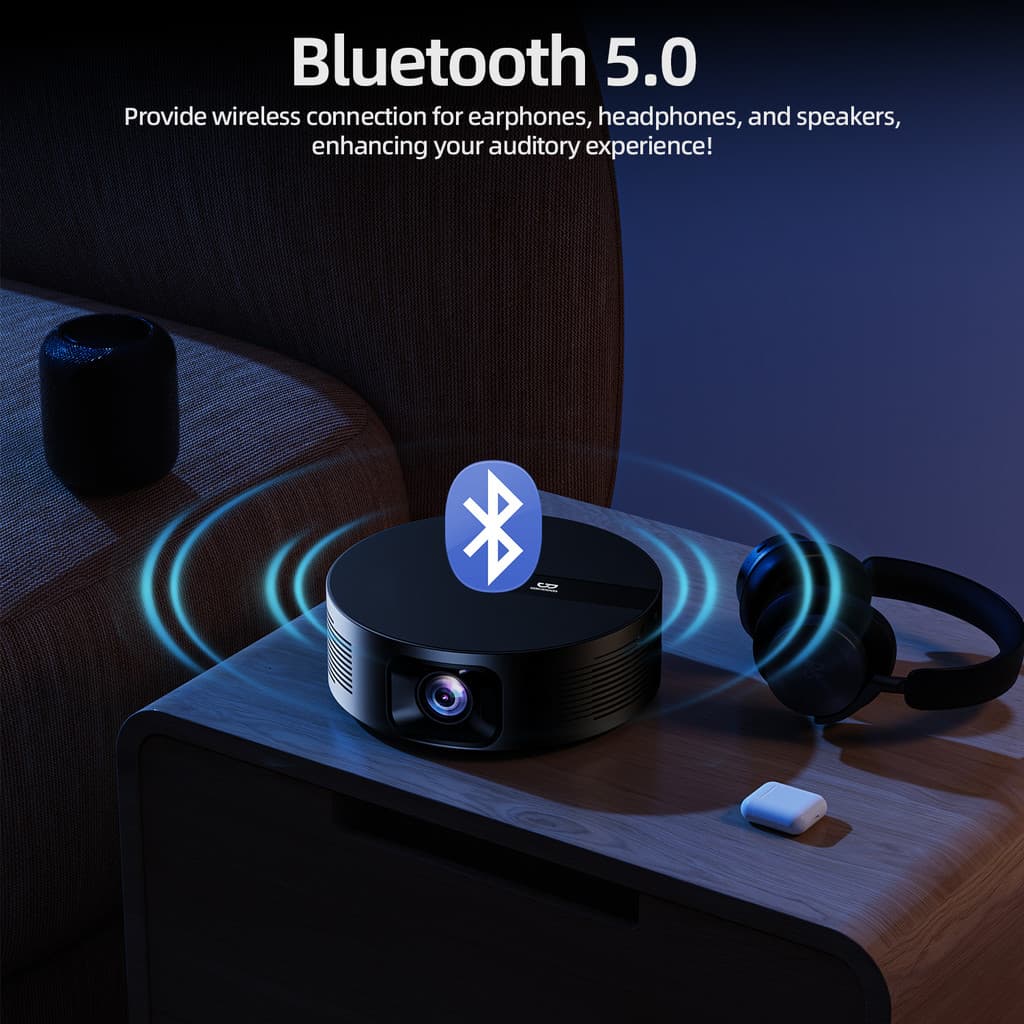 GOOJODOQ โปรเจคเตอร์ Android TV รองรับ 4K projector ดูหนัง 1080P HD สมาร์ทโปรเจคเตอร์ เครื่องฉายโปรเจคเตอร์มือถือ https://wayoza.com