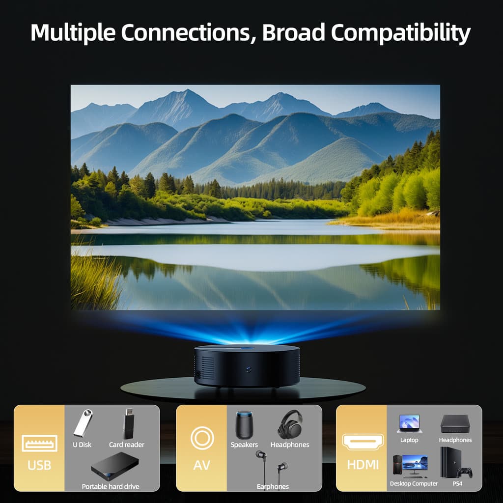 GOOJODOQ โปรเจคเตอร์ Android TV รองรับ 4K projector ดูหนัง 1080P HD สมาร์ทโปรเจคเตอร์ เครื่องฉายโปรเจคเตอร์มือถือ https://wayoza.com